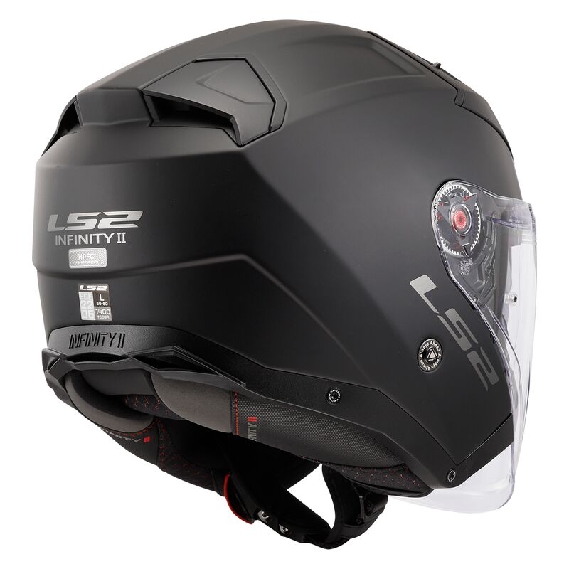 Casco Moto Open LS2 OF603 Infinity II Negro Sólido Mate