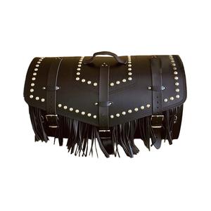 Bolso de piel con cerradura RSA K182 negro con flecos 57 l