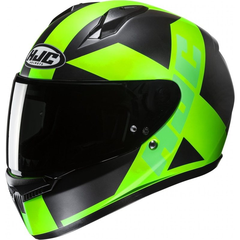 Casco integral de moto HJC C10 Tez MC4HSF negro-verde fluo