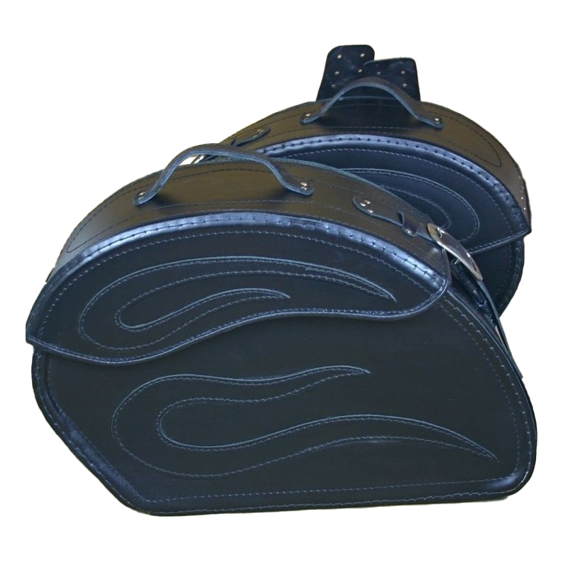 Alforjas de cuero para moto RSA S152 negro 18 l