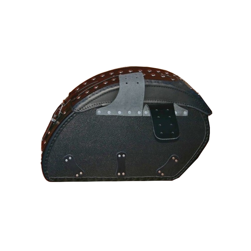 Alforjas de cuero para moto RSA S152 negras con remaches 18 l