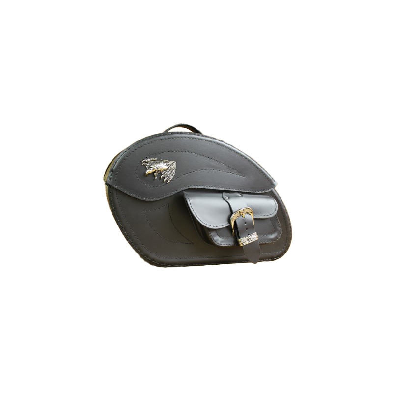 Alforjas de cuero para moto RSA S262 negro 26 l
