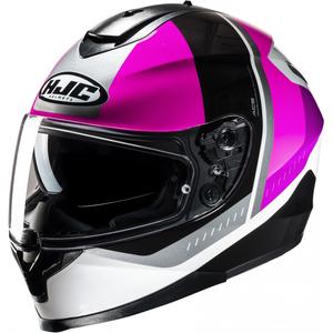 Casco integral de moto HJC C70N Alia MC8 negro-blanco-rosa