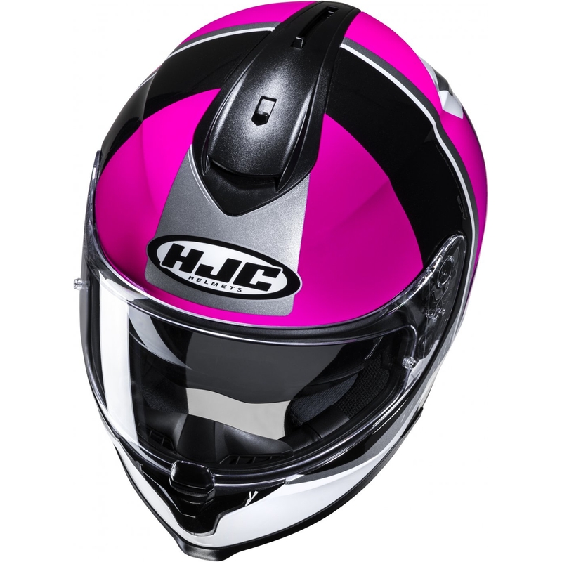 Casco integral de moto HJC C70N Alia MC8 negro-blanco-rosa