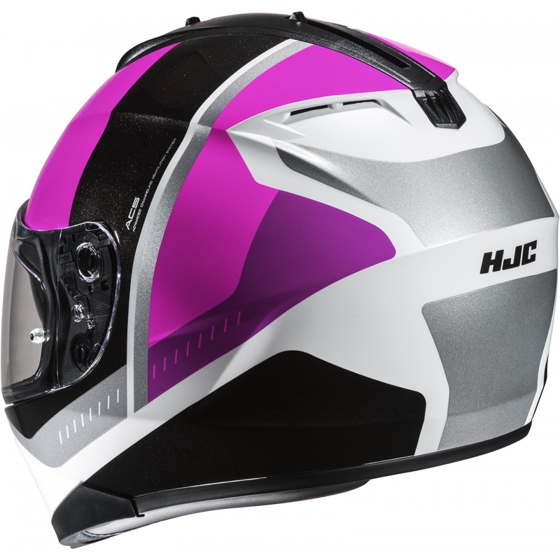 Casco integral de moto HJC C70N Alia MC8 negro-blanco-rosa