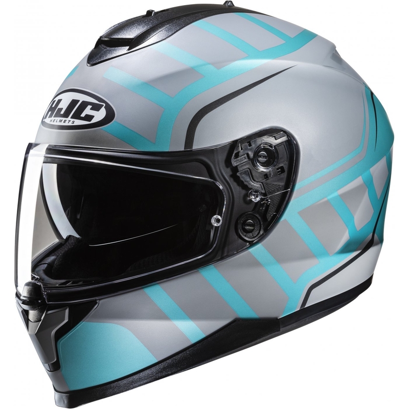 Casco integral de moto HJC C70N Holt MC4SF gris-turquesa