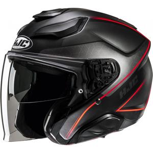 Casco de moto abierto HJC F31 Ludi MC1SF negro-rojo