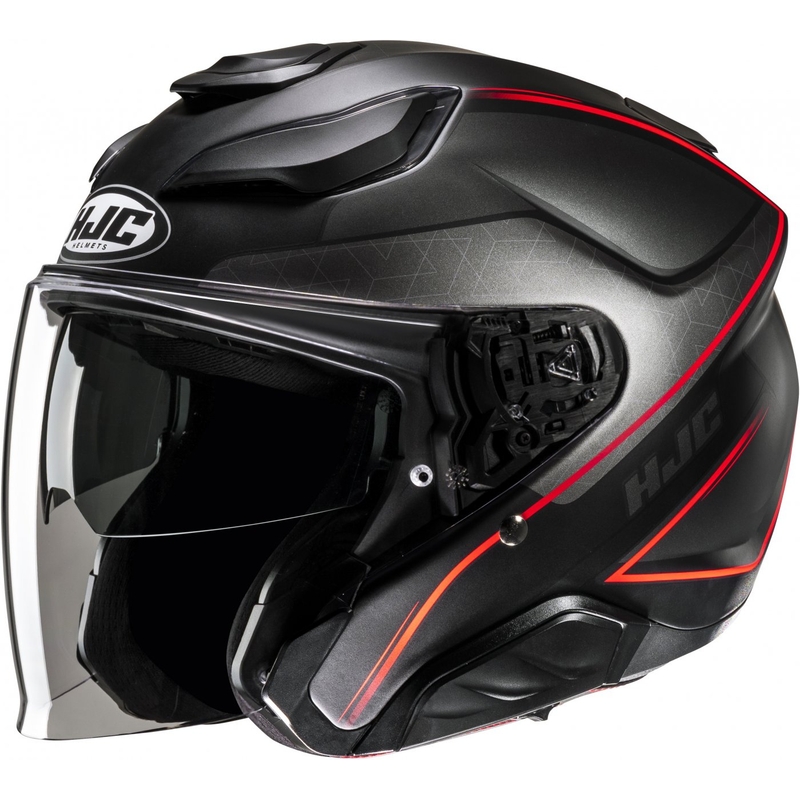 Casco de moto abierto HJC F31 Ludi MC1SF negro-rojo