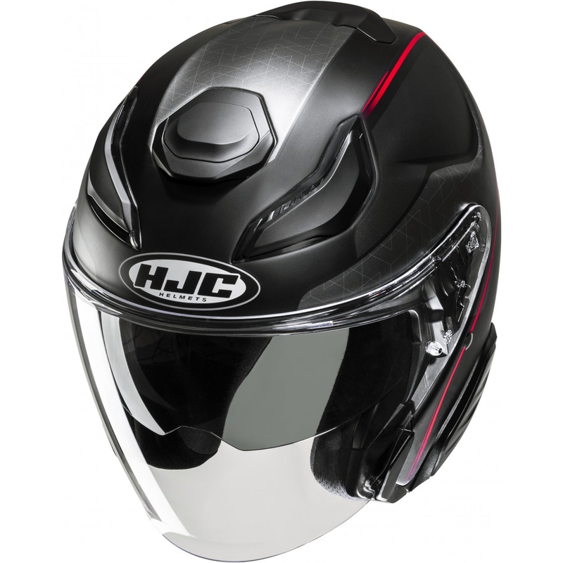 Casco de moto abierto HJC F31 Ludi MC1SF negro-rojo