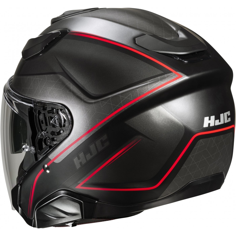 Casco de moto abierto HJC F31 Ludi MC1SF negro-rojo