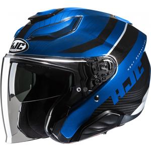 Casco de moto abierto HJC F31 Naby MC2 negro-azul
