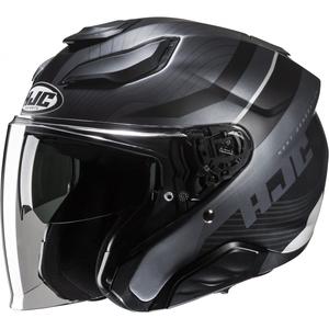Casco de moto abierto HJC F31 Naby MC5SF gris-negro