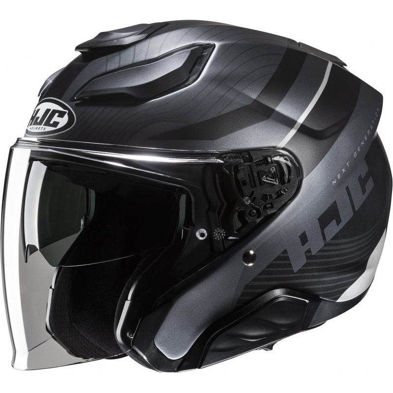 Casco de moto abierto HJC F31 Naby MC5SF gris-negro