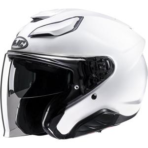 Casco de moto abierto HJC F31 Solid blanco perla