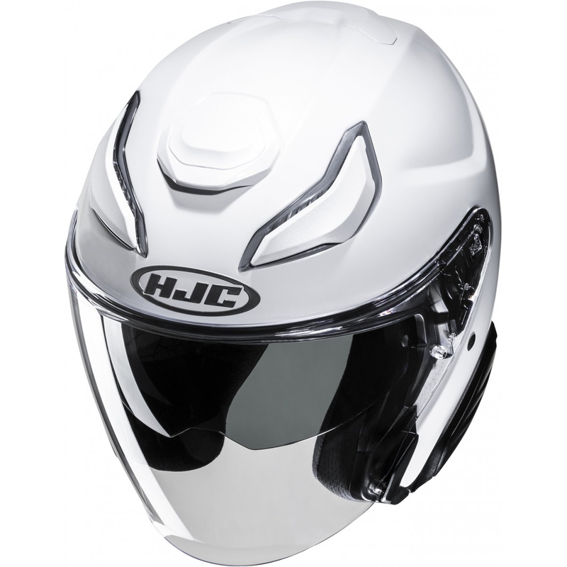 Casco de moto abierto HJC F31 Solid blanco perla