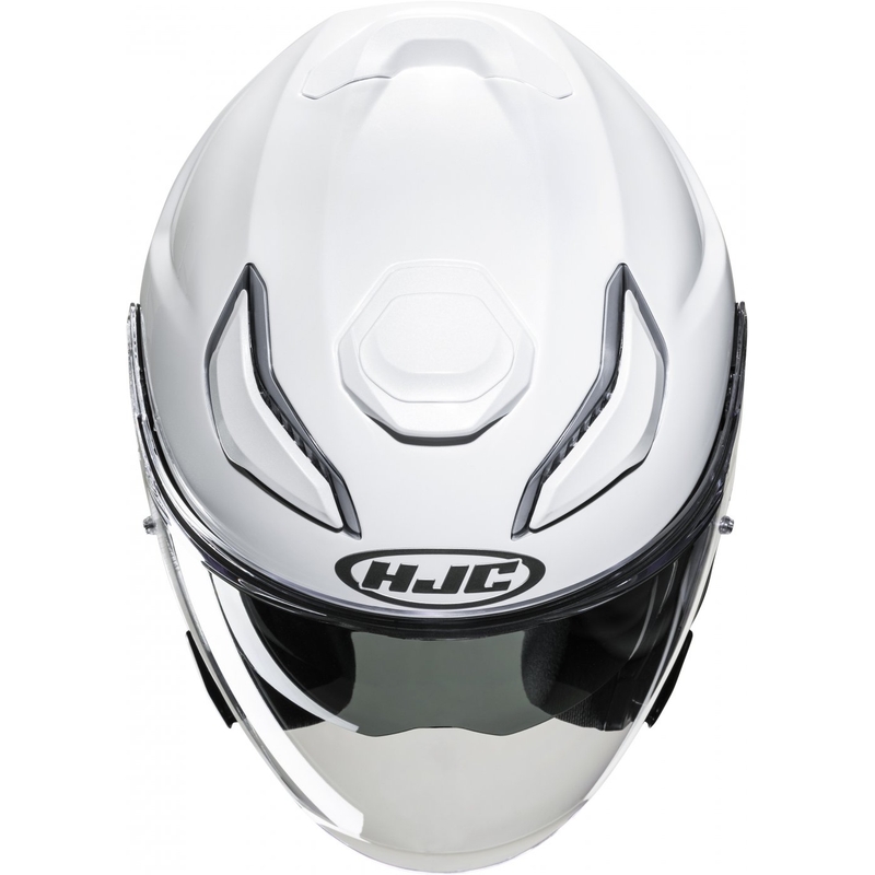 Casco de moto abierto HJC F31 Solid blanco perla
