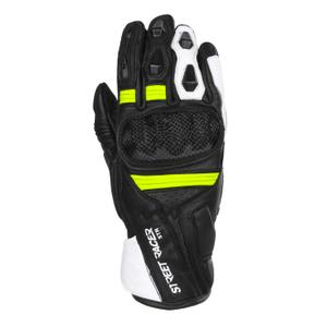 Guantes de moto para mujer Street Racer STR negro-amarillo fluo - calidad II