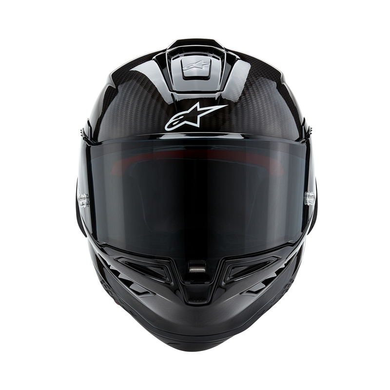 Casco integral de moto Alpinestars Supertech R-10 Solid negro carbono