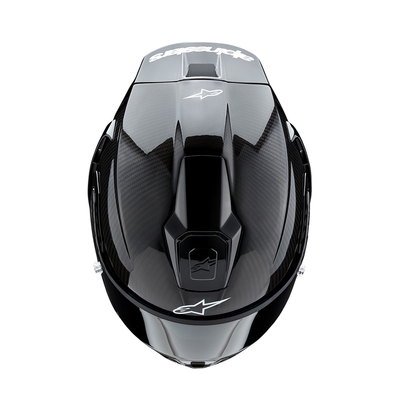 Casco integral de moto Alpinestars Supertech R-10 Solid negro carbono