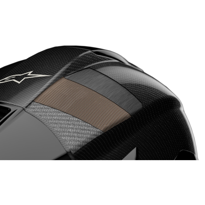 Casco integral de moto Alpinestars Supertech R-10 Solid negro carbono
