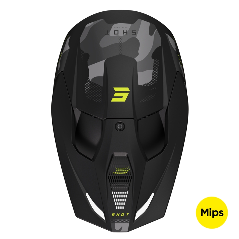 Casco de Motocross Shot Race Battle Amarillo Fluo Mate Oferta liquidación