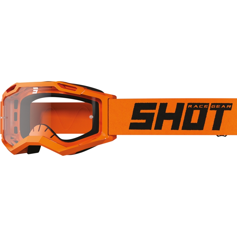 Gafas de motocross infantiles Shot Rocket Kid 2.0 naranja (plexi transparente)