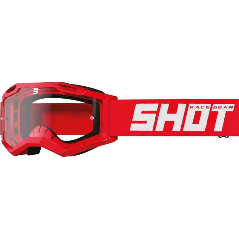 Gafas de motocross para niños Shot Rocket Kid 2.0 rojas (plexi transparente)