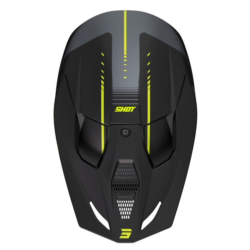 Casco de motocross Shot Furious Peak gris-amarillo fluo mate