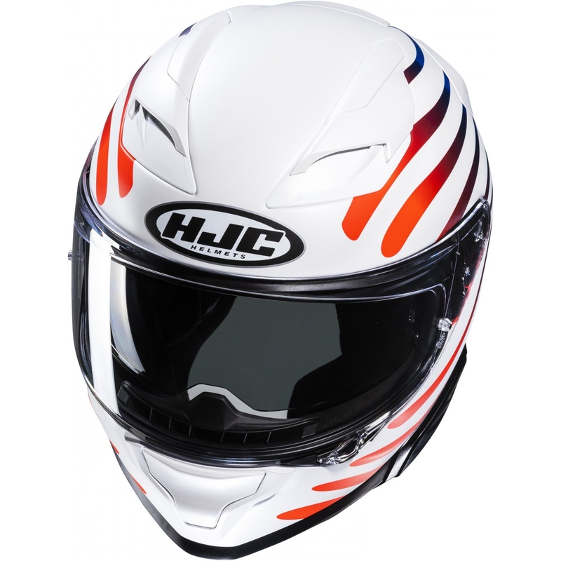 Casco integral de moto HJC F71 Zen MC21SF blanco y arco iris