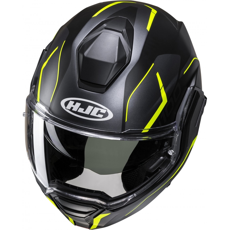 Casco de moto abatible HJC i100 Lorix MC3HSF negro-gris-amarillo