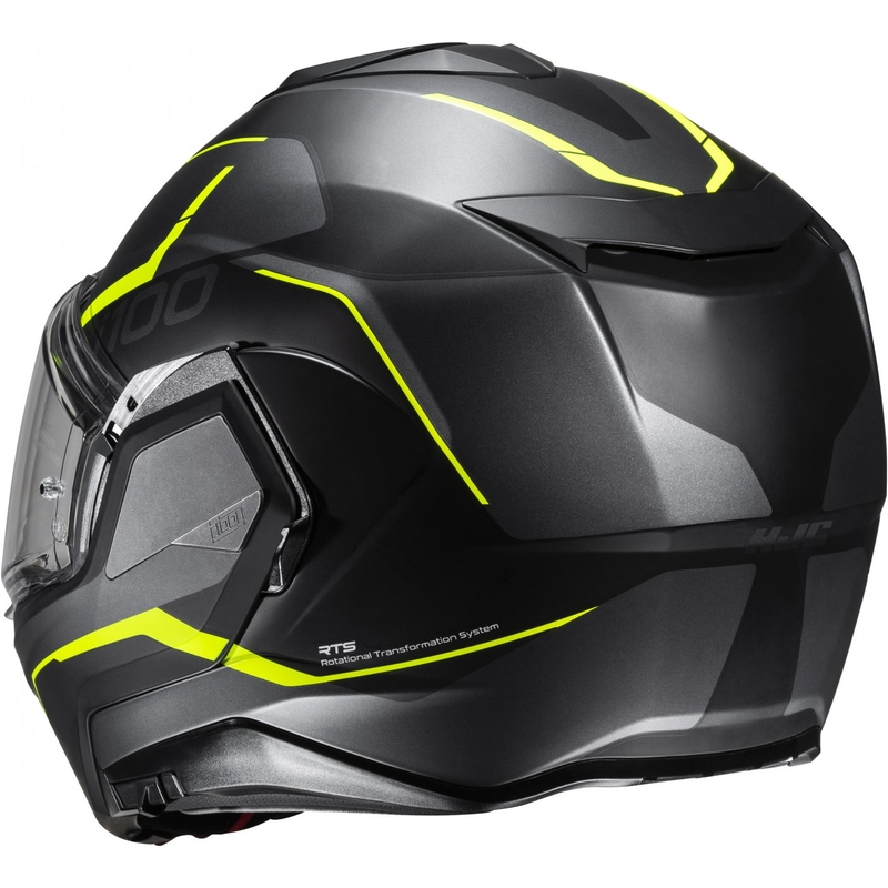 Casco de moto abatible HJC i100 Lorix MC3HSF negro-gris-amarillo