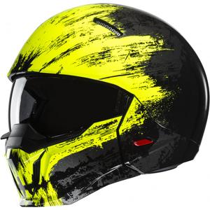 Casco abierto con máscara HJC i20 Furia MC3H negro-amarillo fluo