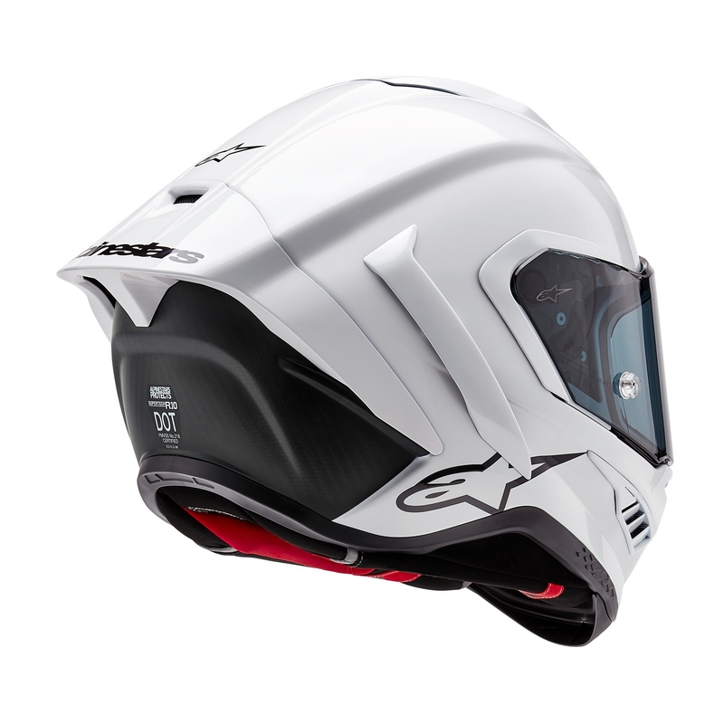 Casco integral de moto Alpinestars Supertech R-10 Solid carbono blanco mate
