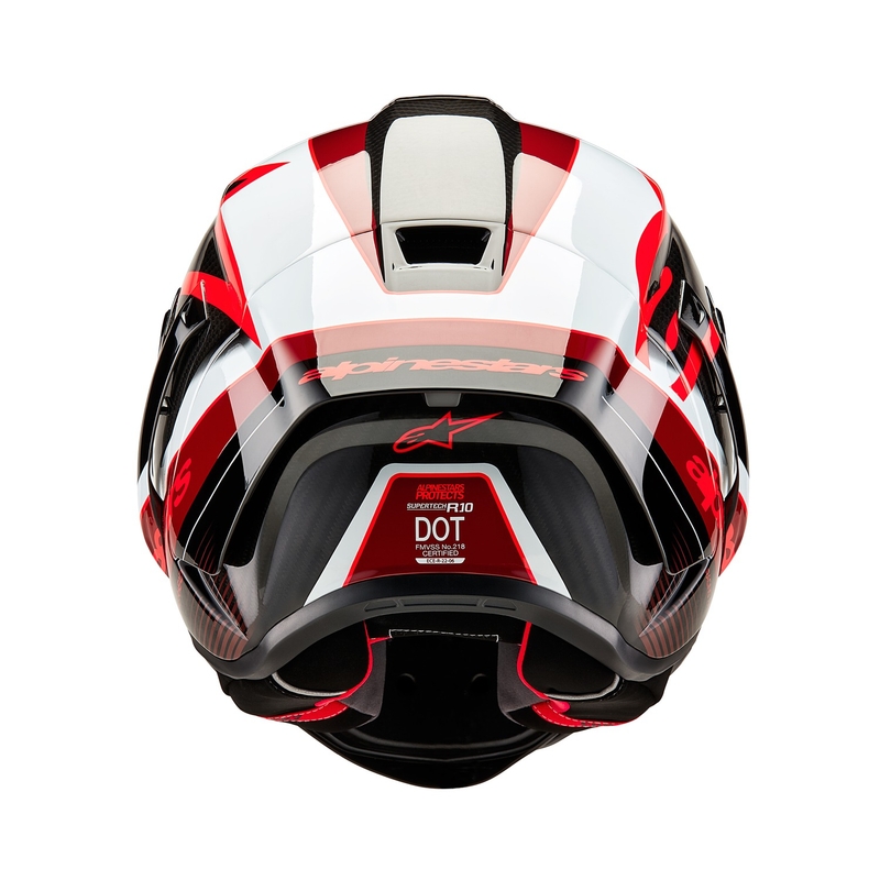 Casco integral de moto Alpinestars Supertech R-10 Team carbono rojo y blanco