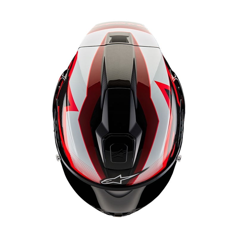 Casco integral de moto Alpinestars Supertech R-10 Team carbono rojo y blanco