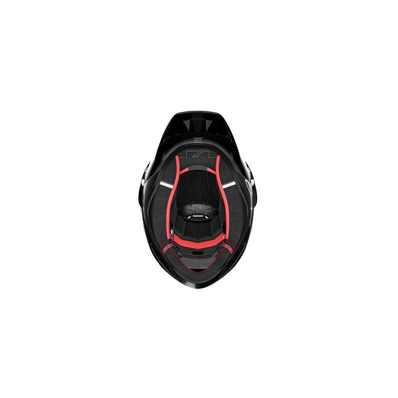 Casco integral de moto Alpinestars Supertech R-10 Team carbono fluo rojo-azul-blanco mate