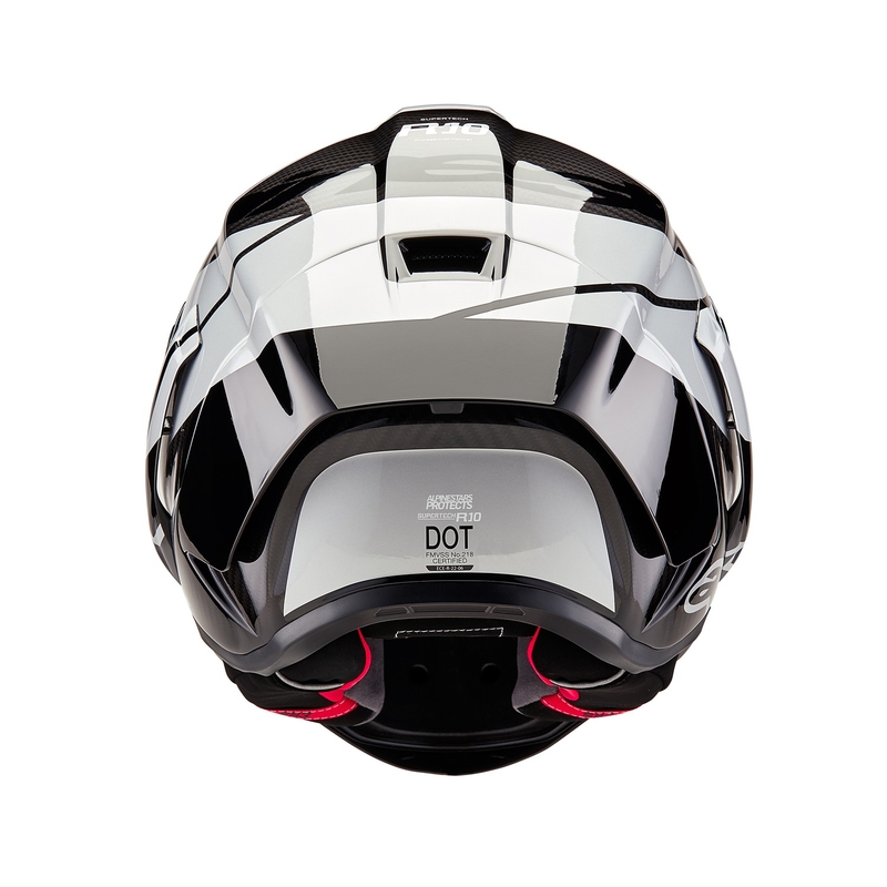 Casco integral de moto Alpinestars Supertech R-10 Element de carbono color plata y negro