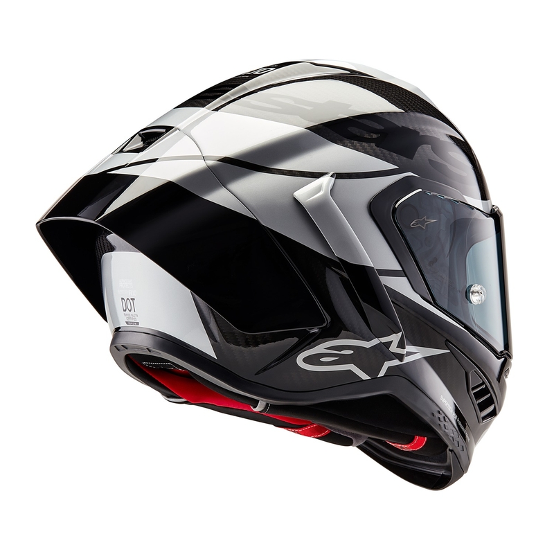 Casco integral de moto Alpinestars Supertech R-10 Element de carbono color plata y negro