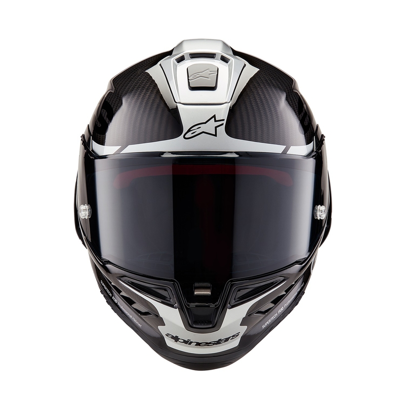 Casco integral de moto Alpinestars Supertech R-10 Element de carbono color plata y negro