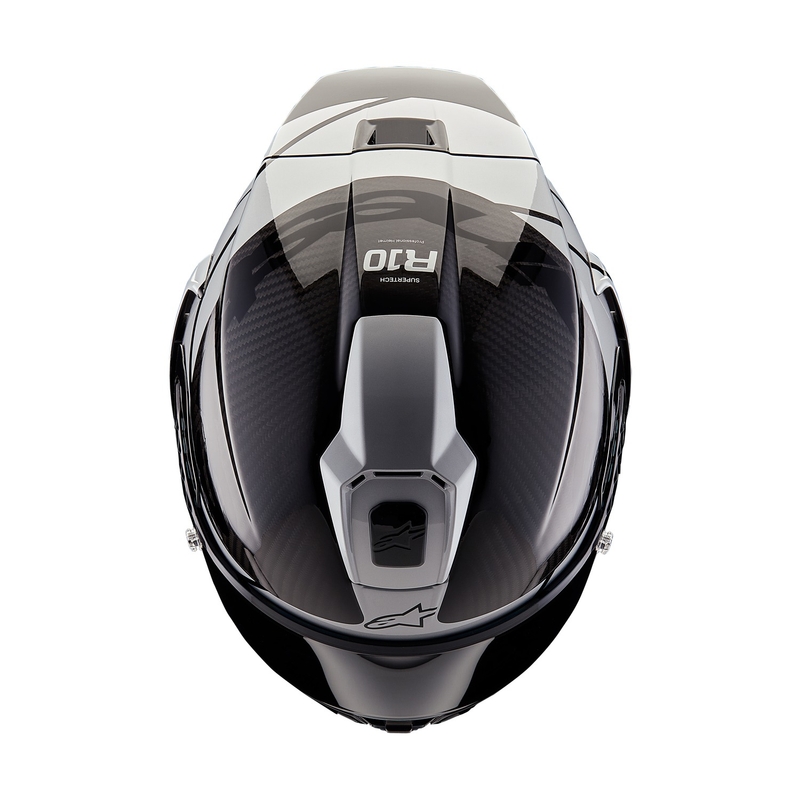 Casco integral de moto Alpinestars Supertech R-10 Element de carbono color plata y negro