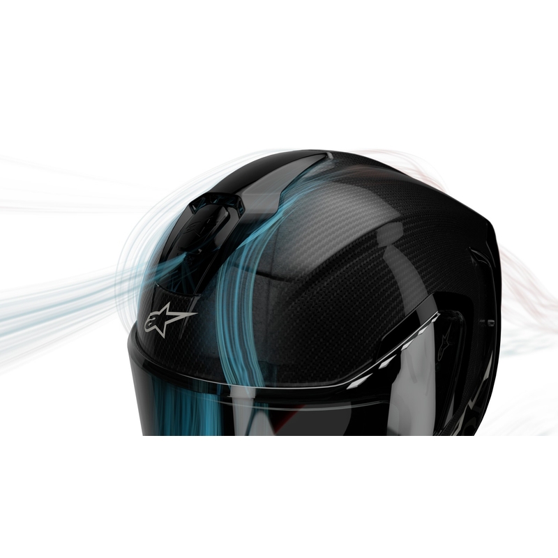 Casco integral de moto Alpinestars Supertech R-10 Element de carbono color plata y negro