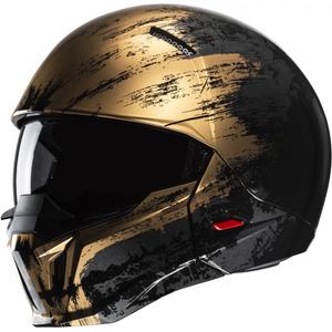 Casco abierto con máscara HJC i20 Furia MC9 negro-oro