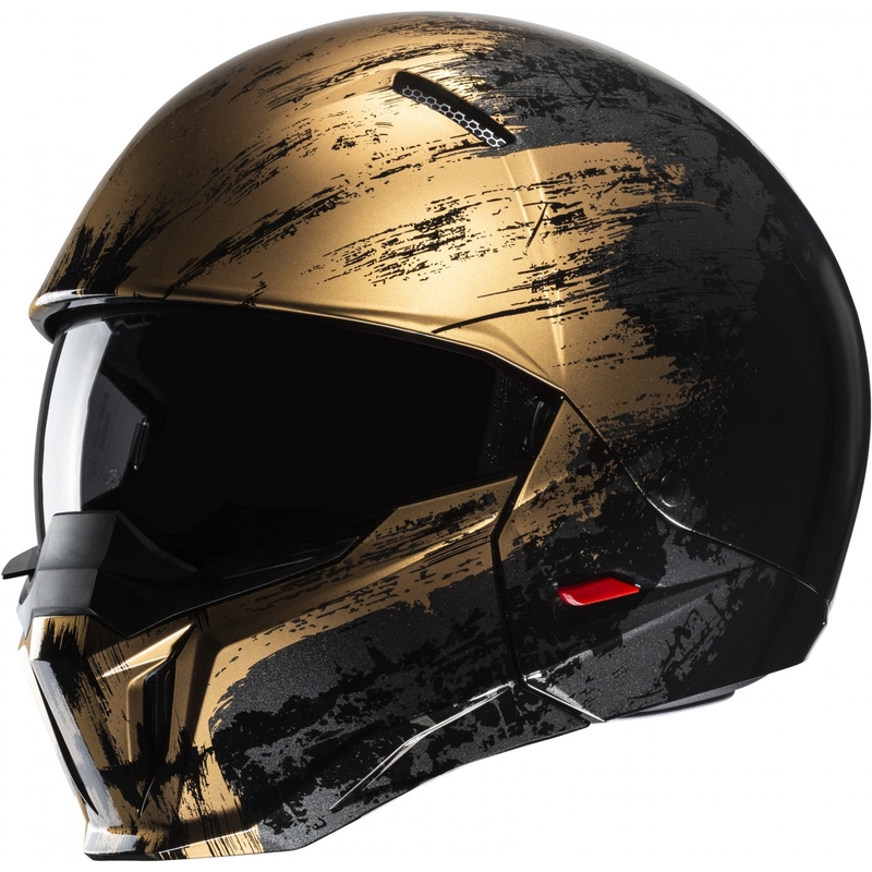 Casco abierto con máscara HJC i20 Furia MC9 negro-oro