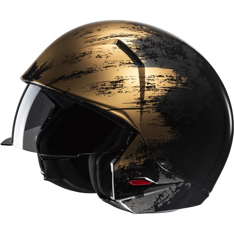 Casco abierto con máscara HJC i20 Furia MC9 negro-oro