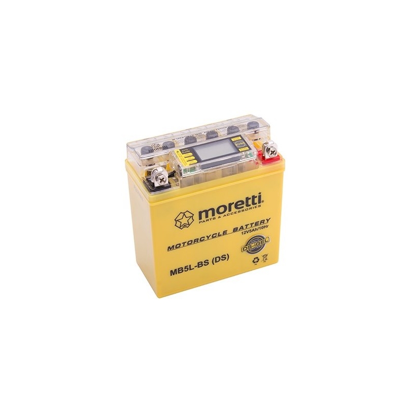 Batería de gel sin mantenimiento Moretti MB5L-BS, 12V 5Ah con medidor de tensión