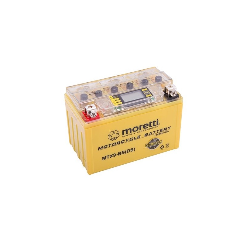 Batería de gel sin mantenimiento Moretti MTX9-BS, 12V 8Ah con medidor de tensión