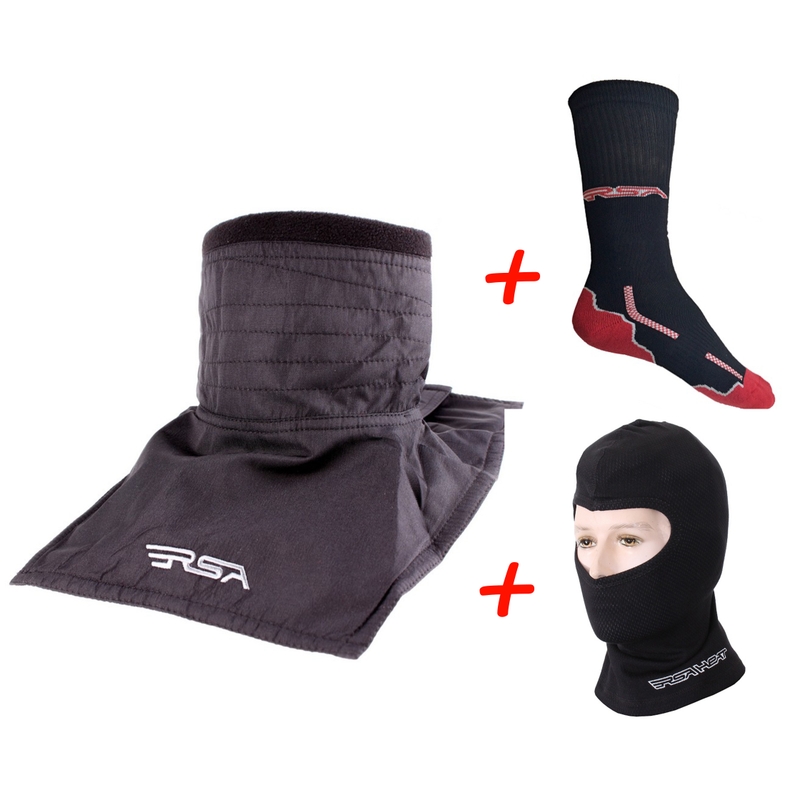 SET: Braga de cuello RSA Soul + Capucha térmica RSA Heat + Calcetines funcionales RSA Classic