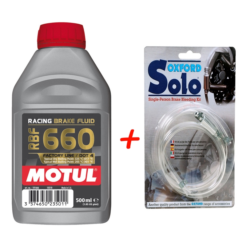 SET: Líquido de frenos Motul + kit purga líquido de frenos Oxford