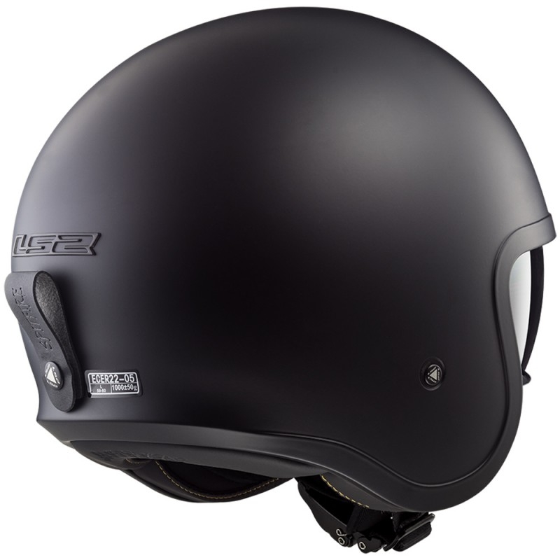 Casco de moto abierto LS2 OF599 Spitfire negro mate