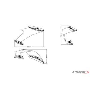 Boční spoilery PUIG DOWNFORCE zelená